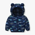 thumbnail image 2 of Meresysid Newborn Kids Baby Girls Boys Long Sleeve Infant Clothes Winter Coats Toddler Puffer Down Jacket Bear Hoods Outerwear Cute Outfits Navy, 2 of 5