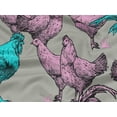 thumbnail image 6 of oneOone Rayon Dusty Green Fabric Rooster Cock Craft Projects Decor Fabric Printed By The Yard 56 Inch Wide-EY, 6 of 8
