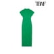 thumbnail image 4 of TRAF-vestido Midi de punto ajustado para Mujer, vestido Vintage de manga corta con cuello redondo, a la moda, 4 of 5