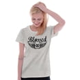 thumbnail image 4 of Hashtag Blessed Bless Religious Jesus Womens Slim Fit Graphic Tee Brisco Brands S, 4 of 5