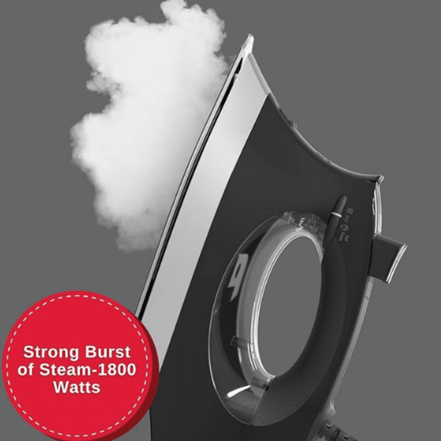 SteamCraft Plus 2.0 Steam Iron (1800W) | Steamer with Stainless Steel Plate, OnPoint Precision Tip, Vertical Steam, Auto Shutoff & 300ml Tank Capacity - Black