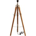 thumbnail image 2 of Modern Natural Wood and Silver Chrome Tripod Floor Lamp Office & Home Decor (Without Shade), 2 of 2