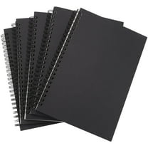 5Pcs A5 Black Spiral Notebook Blank Sketchbook Unruled Journal Pack Thick Paper 50 Sheet 100 Unlined Pages