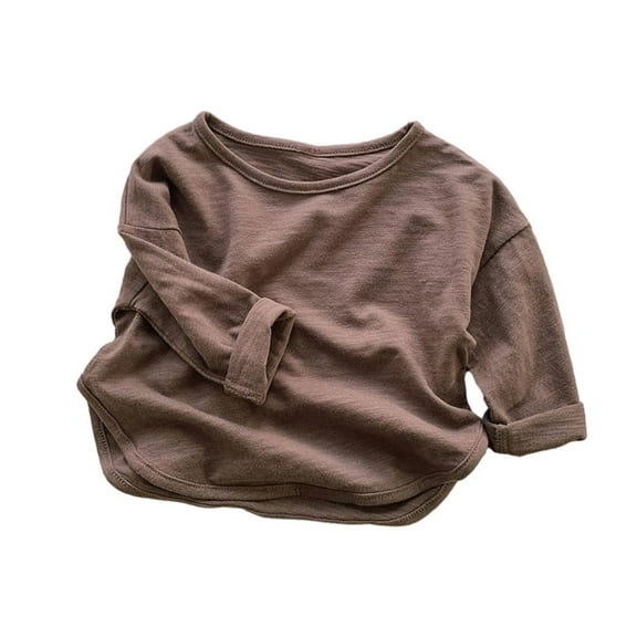 Esaierr Baby Boys Long Sleeved T-Shirt Undershirt for Toddler, Solid Color Crew Neck Leisure Pullover Undershirt Baby Newborn Clothes