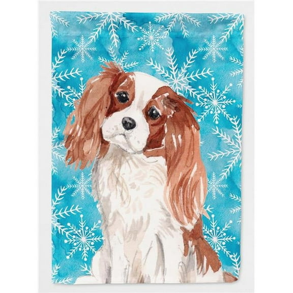 Blenheim Cavalier Spaniel Winter Flag - Garden Size