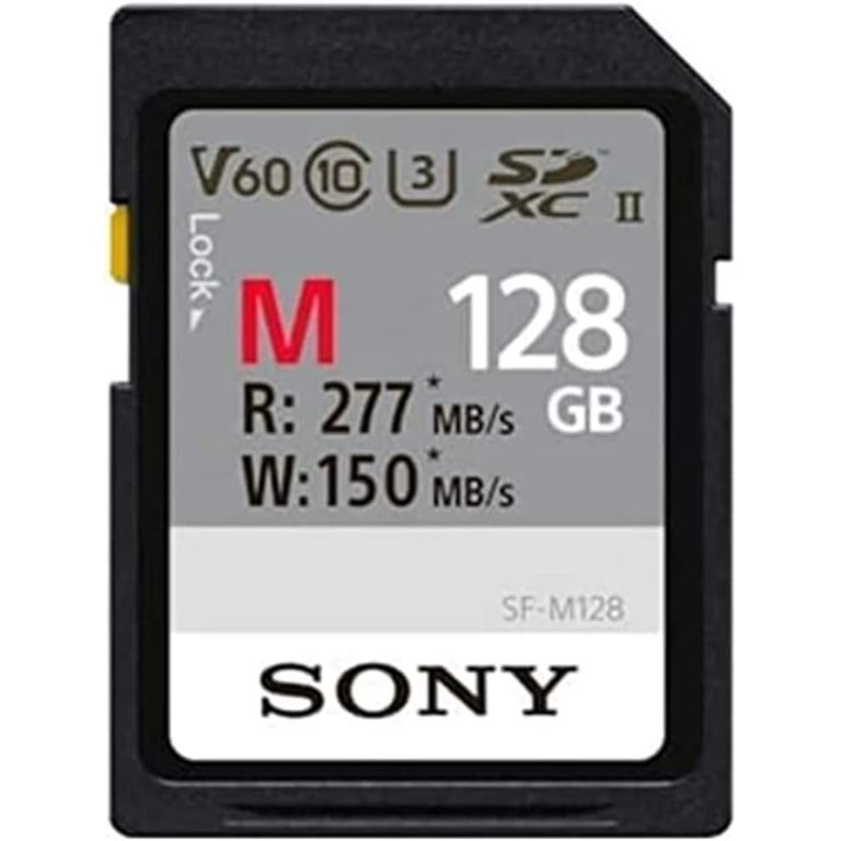 Sony M Series SDXC UHS-II Card 128GB, V60, CL10, U3, Max R277MB/S