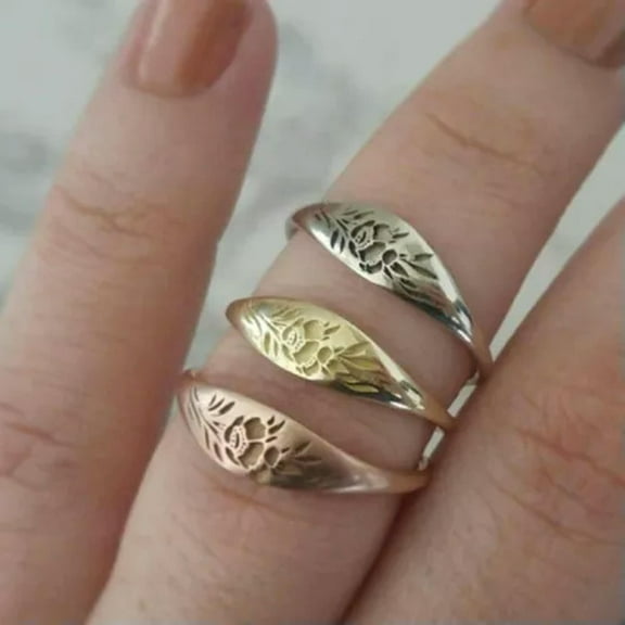925 Silver,Rose Gold,Gold Ring Pretty Flower Shape Women Jewelry Sz 6-10