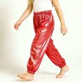 thumbnail image 3 of Lmnyox Kid's Shiny Sequin Pants Loose Fashion Performance Dance Trousers Solid Color Cuffed Party Pants, 3 of 5
