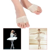 Qiilu 1 Pair Lyrical Ballet Belly Dance Paws Pad Foot Thongs Shoes Half Sole Forefoot Pads Skin Color Size M