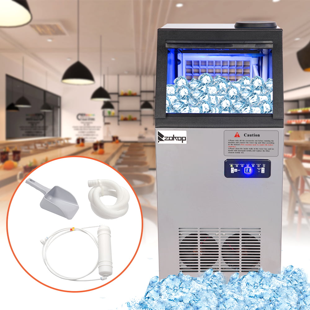 Prettyui Ice Machine Maker Under Counter Ice Machine Crushed Ice By 90pf 495w 68kg H 1v 60hz American Standard Stainless Steel Transparent Cover Commercial Ice Machine Walmart Com