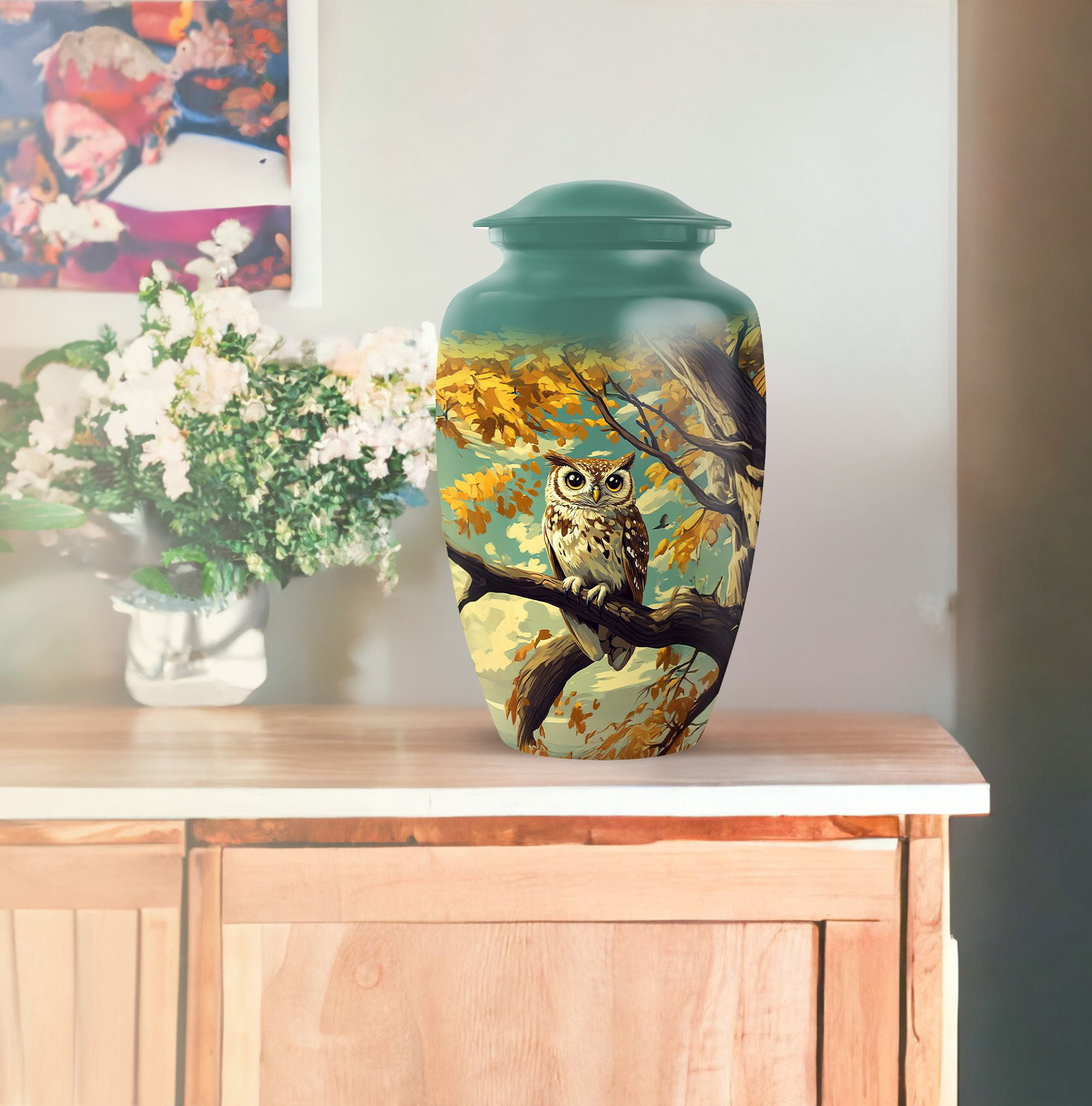 KARYLIZ Owl Cremation Urns For Human Ashes, Funeral & Burial Urn for Male & Female, Small Urns For Human Ashes Keepsake, Cremation Urns for Ash, Gift for Father & Mother