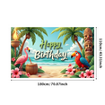 thumbnail image 2 of Tropical Theme Happy Birthday Banner Colorful Design Beach Style Parrot Decoration for Beach Party Luau Celebration Outdoor Decor, 2 of 7