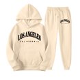 thumbnail image 7 of Fabrcox M-5XL Mens 2 Piece Sweatsuits Fleece Hoodie and Sweatpants Set Causal Athletic Gym Sweatshirt Joggers Mens Track Suit Set Beige XXXL, 7 of 7