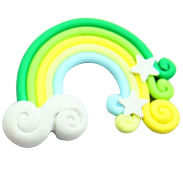 6pcs Rainbow Decoration Candy Color Stars Hair Curler Clouds Soft Pottery Rainbow DIY