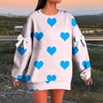 thumbnail image 5 of WTXUE Oversized Sweatshirt for Women Heart Printed Long Sleeve Tops with Bowknot Casual Crew Neck Pullover Fall Winter Sports Leisure Loose Valentine Blouses Lp3 Xl, 5 of 5
