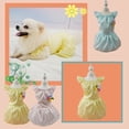 thumbnail image 3 of NIBOLOG Pet Dress Flower Decor Tight Waist Solid Colors Summer Dog Two-legged Clothes for Outdoor, 3 of 8