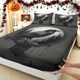thumbnail image 5 of Erosebridal Halloween Raven Queen Sheets, Gothic Branch Queen Sheet Sets, Black Gray, Black Reversible, 4-Piece, 1 Flat Sheet, 1 Fitted Sheet and 2 Pillowcases, 5 of 6