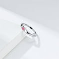 thumbnail image 2 of PAURO Women's Stainless Steel 3mm Simple Heart Stacking Band Rings Wedding Statement Ring Pink Size 6, 2 of 4