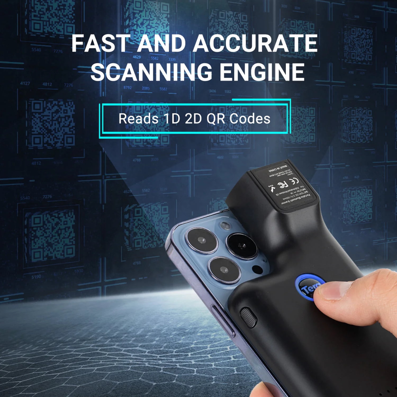 Tera 2D Back Clip Barcode Scanner for Smartphone Model 0013