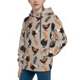 thumbnail image 2 of Picia Funny Chicken Pattern Youth Hoodie - Warm Pullover Sweatshirt with Kangaroo Pocket, Ideal for Boys and Girls-Large, 2 of 6