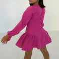 thumbnail image 3 of Robe à Manches Longues pour Femmes, Décontractée, Couleur Unie, Mini Robe de Soirée Ligne A, 3 of 5