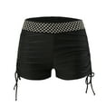thumbnail image 3 of Gubotare Side Drawstring Plus Size Swim Shorts for Womens Boyleg Tummy Control Swim Bottoms Built-in Briefs,Black XL, 3 of 4
