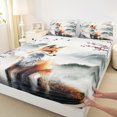 thumbnail image 3 of Homewish Animal Fox Boy Girl Twin Sheet Sets 3pcs,Cherry Blossoms Twin Fitted Sheet Microfiber,Japanese Style Breathable Flat Sheet,Lightweight Room Decor, 3 of 7