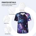thumbnail image 3 of Zufioo Feathered Wolf Print Men's Baseball Short Sleeve, Moisture Wicking Button-Down Hip Hop Tee-3X-Large, 3 of 7
