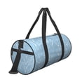 thumbnail image 3 of YFYANG Large Capacity Canvas Gym Bag for Men and Women, Blue Branch Texture Round Portable Travel Bags for Sports Fitness, 3 of 8