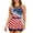 Blue18, variant on Women's American Flag 2-Piece Tankini Swimsuit, 4th of July Patriotic Flowy Tank Top Short Bottom(Multicolour/18)