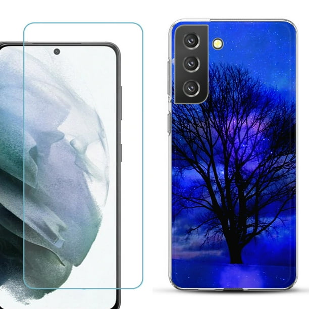 Slim Fit Tpu Phone Case Compatible With Samsung Galaxy S21 5g With Tempered Glass Screen Protector By Onetoughshield Night Tree Walmart Com Walmart Com