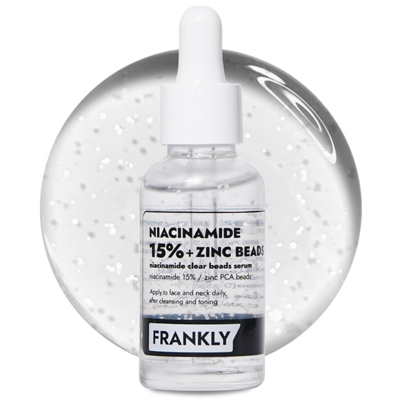 Frankly Niacinamide 15% & Zinc Beads Serum: & Dark Spots Care Oil Control Even Skin Texture & Glow | Vegan & Cruelty-Free | Non-Comedogenic All Skin Types Korean Skincare | 1.01 Fl.Oz