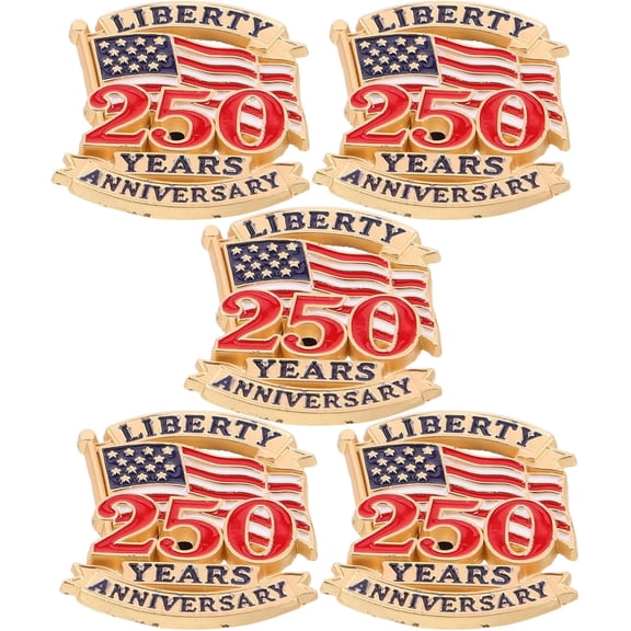 5 Pcs Pin American Flag Pin Independence Day Patriotic Accessories - 250th Anniversary Commemorative Gifts for Clothes Decor