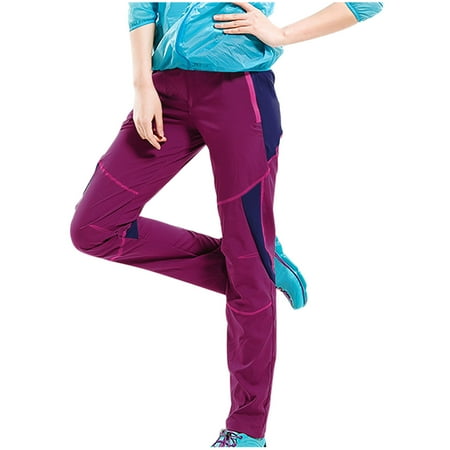 ABATAB Womens Outdoor Pants Quick Dry Hiking Workout Pants Snowboard Breathable Exercise Athletic Trousers with Zipper Pockets