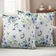 thumbnail image 2 of Leaf Butterfly Outdoor Pillow Covers 16x16 Set of 2,Waterproof Patio Throw Pillowcase Protectors,Watercolor Sage Green Purple Floral Decorative Pillow Shams Cushion Covers for Seat Bed Couch Sofa, 2 of 8
