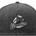 thumbnail image 3 of DALIX Retro Brooklyn Hat Flat Bill Snapback Embroidered Baseball Cap in Dark Gray, 3 of 6