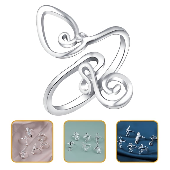 DESIGNICE Toe Rings for Women Alloy Silver 1Pack Bohemian Open Rings Comfortable to Wear