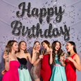 thumbnail image 3 of Banner de cumpleaños JHZMCRX Glitter Black Happy Birthday, 3 of 7