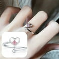 thumbnail image 2 of Xihbxyly Anillo de Amor, Elegante Anillo Ajustable En Forma de Corazón, Deslumbrante Diseño de Incrustaciones de Circonitas, Cobre Chapado En Oro de Alta Calidad, Ideal para Uso Diario, Ocasiones Esp, 2 of 7