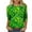 #178-Green, variant on Craaazy Fashion Women's Casual Shamrock Printed Round Neck 3/4 Sleeve Cozy T-shirt Gifts