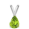 thumbnail image 2 of Mauli Jewels Engagement Necklace for Women 0.70 Carat Pear Peridot Pendant 4-prong 925 Sterling Silver|Silver Chain, 2 of 4