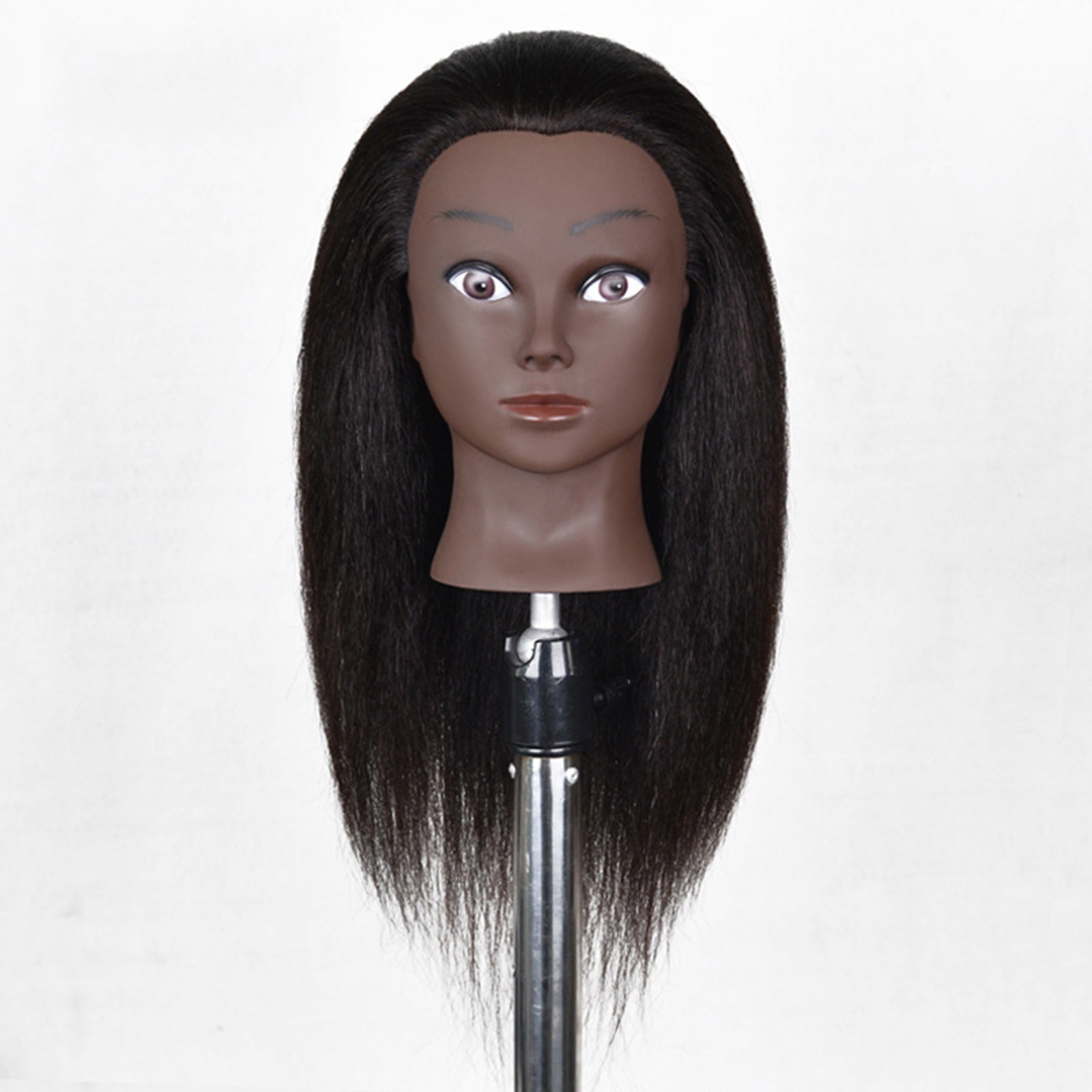 Keusn African American Mannequin Head Real Hair Manikin Head for Styling Black 16inch, Girl's, Size: One Size