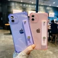 thumbnail image 4 of Soft Wrist Strap Phone Case For iPhone 11 12 13 14 15 Pro Max X XR Xs Max 7 8 Plus Mini Kickstand Transparent Bumper  Cover, 4 of 7