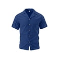 thumbnail image 5 of Qiyinn Mens Button Down Shirt Short Sleeve Textured Cuban Shirts Lightweight Breathable Summer Beach Casual Shirt, 5 of 9
