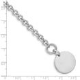 thumbnail image 2 of 925 Sterling Silver Polished Engravable (front only) .04ct Diamond Disc Bracelet 7.5 Inch 0.027mm Toggle - Link Bracelet, 2 of 2