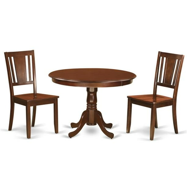 Dining Set One Round Small Table 2 Chairssolid Wood Seat 44 Mahogany 42 In 3 Piece Com Round Small Table 2 Chairssolid Wood, Small Round Mahogany Dining Table And Chairs