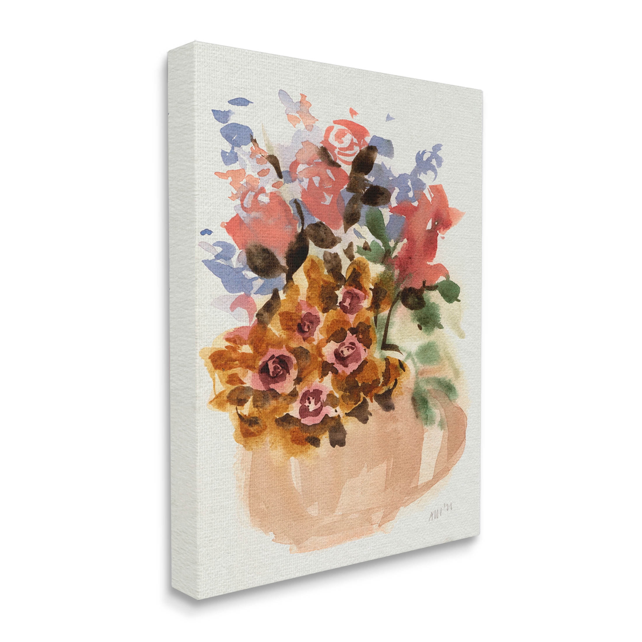 Stupell Industries Abstract Flower Bouquet Shapes Painting Gallery Wrapped Canvas Print Wall Art, Design by Ania Zwara