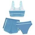 thumbnail image 2 of Alvivi Kids Athletic Swimsuit Summer Beach Bikini Tankini Set Bathing Suit Beachwear Gray Blue 11-12, 2 of 3