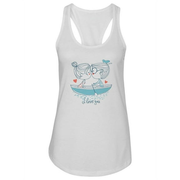 Cute Couple Kissing On Boat Tank Women -Image by Shutterstock, Female x-Small