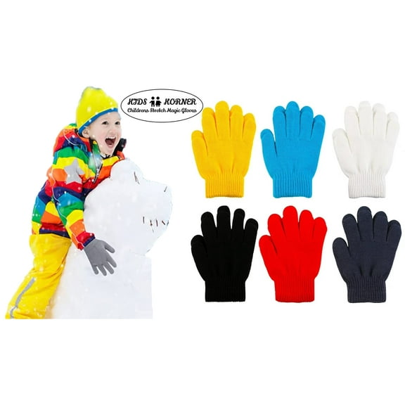Kids Korner Unisex Stretch Children's Magic Gloves 6-Pack Size: Kids Ages 4-7 years